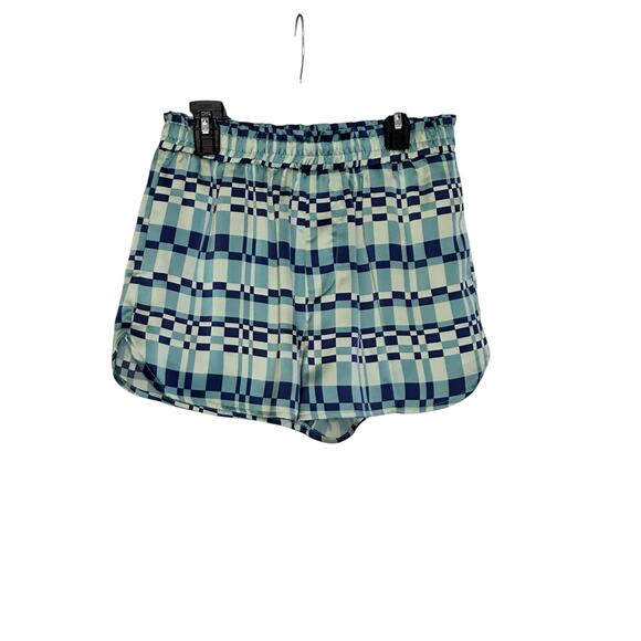 Forever 21 blue satin check print shorts size Medium - Picture 5 of 6